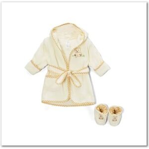 100% Cotton Hooded Terry Bathrobe with Booties