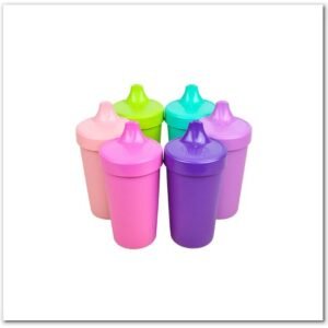No Spill Sippy Cups in Aqua, Lime, Blush, Pink