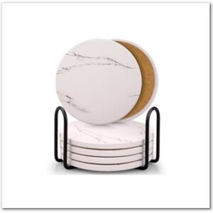 Absorbent Ceramic Stone Coasters Set