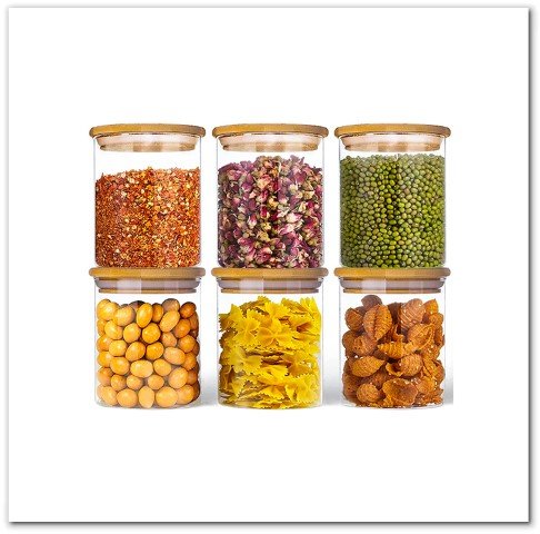 Spice Jars with Bamboo Lids, Spice Jars
