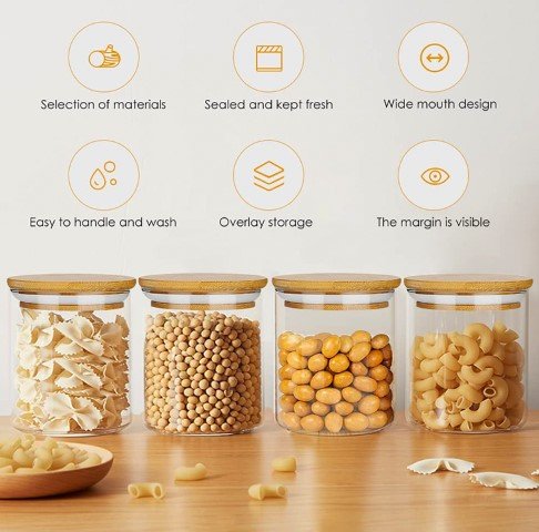 Spice Jars with Bamboo Lids, Spice Jars - Image 3